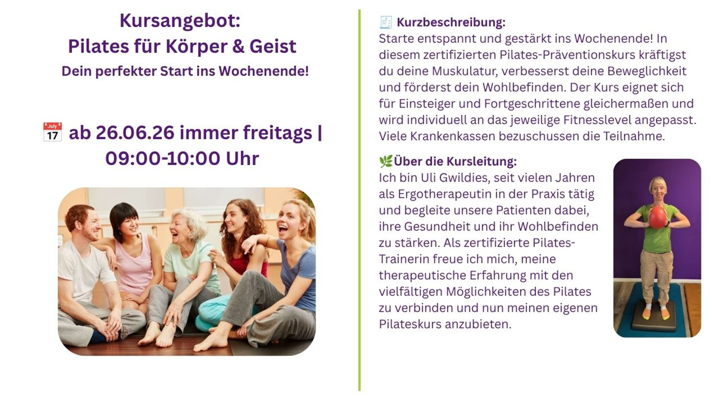Veranstaltungskalender Pilates